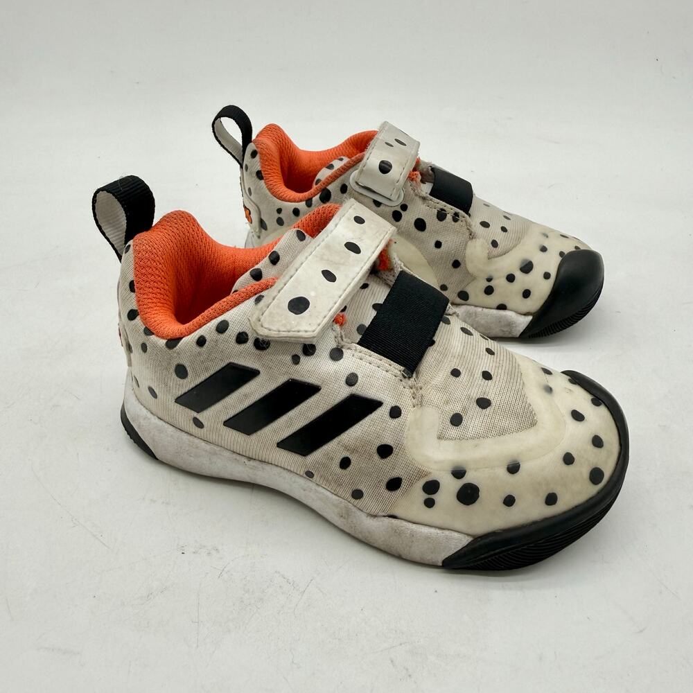 Adidas Disney 101 Dalmatians Polka Dot Orange White Sneakers Toddler 7K